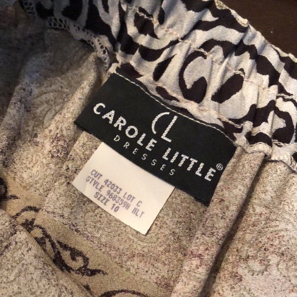 🤎Carole Little 2-Pc Damask Pleated Skirt & beaded neck tunic + infinity sash - Picture 12 of 16